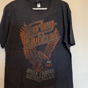 Harley-Davidson Charcoal and Orange Men's Tee